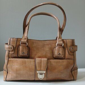Liz Claiborne 90's Vintage Faux Tan Croc Leather Handbag